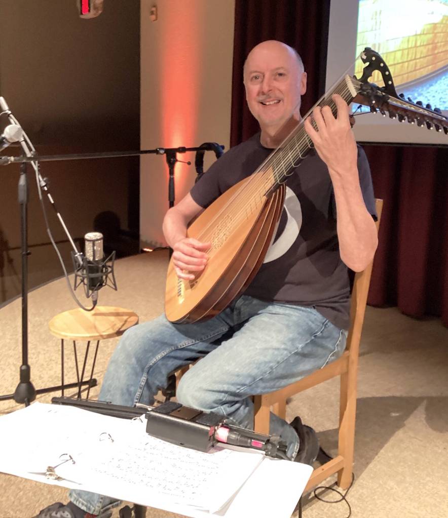 For the past two years, Tyler Hawkins has devoted the bulk of his time to perfecting a handful of baroque tunes, played on the lute, that he eventually recorded in his home studio. Nancy Vail/NNSL photo